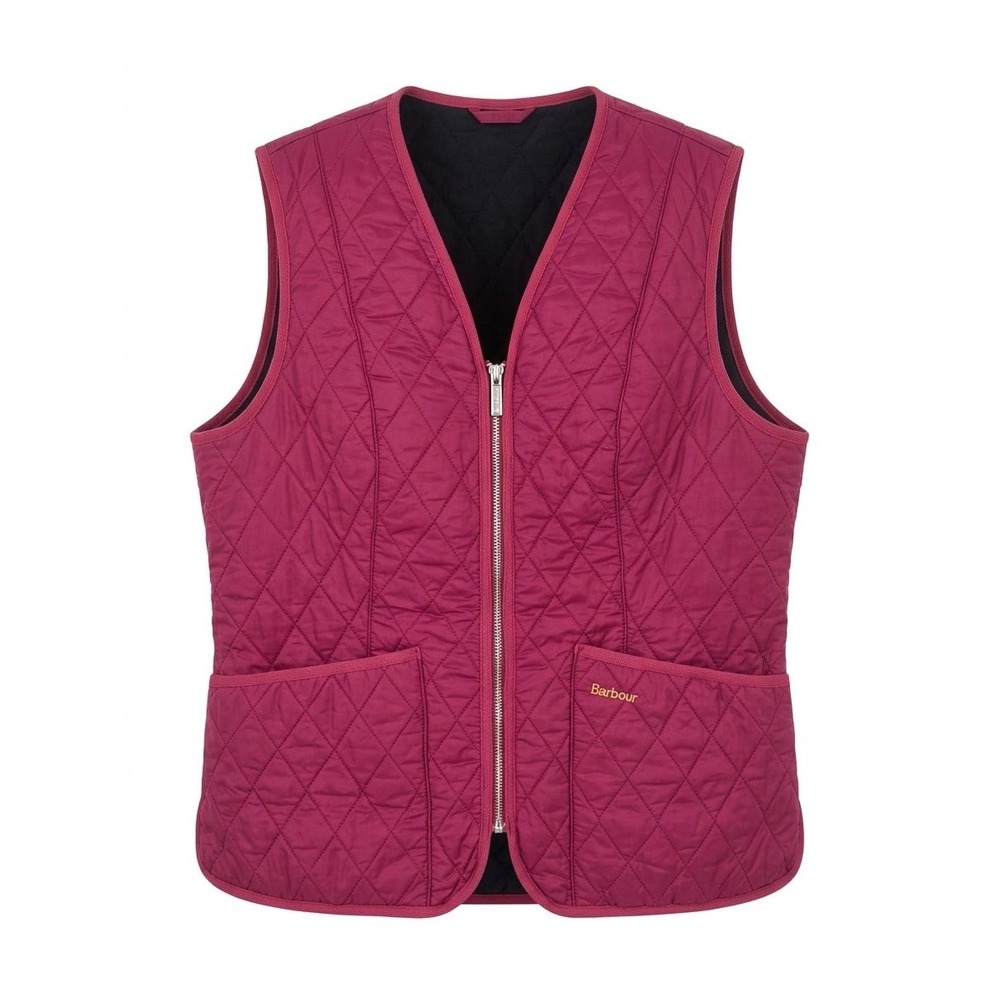 Barbour Betty Fleece Liner Gilet Berry Magenta Quilted Vest US 14 L1466